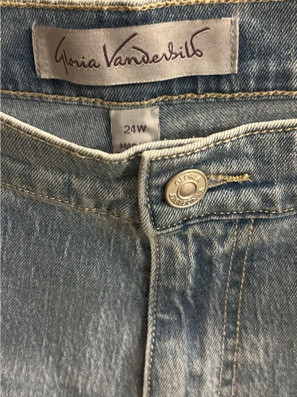 Women’s Size 24W Gloria Vanderbilt Wide Leg Crop Jeans - Picture 2 of 3
